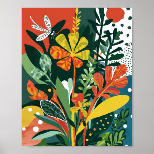 Abstrakte, lebendige Blumenkunst Poster