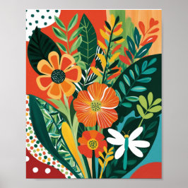 Abstrakte, lebendige Blumenkunst Poster