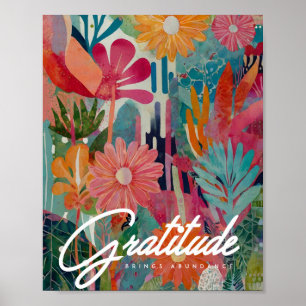 Abstrakte, lebendige Blumenkunst Poster