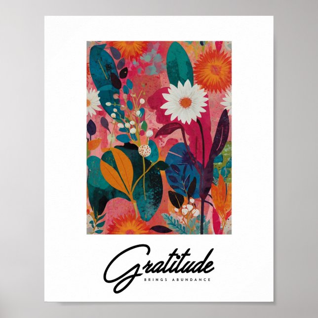 Abstrakte, lebendige Blumenkunst Poster (Vorne)