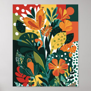 Abstrakte, lebendige Blumenkunst Poster