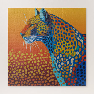 Abstrakte lebendige Leopard-Kunst Puzzle