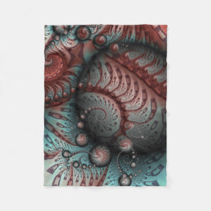Abstrakte lebhafte Fantasy-Fraktal-Kunst Braun Bla Fleecedecke