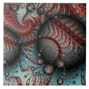 Abstrakte lebhafte Fantasy-Fraktal-Kunst Braun Bla Fliese