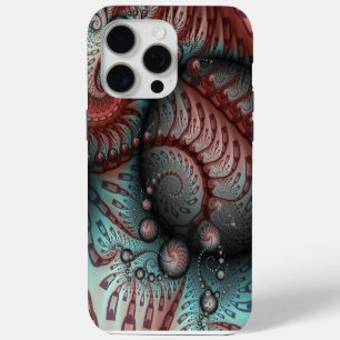 Abstrakte lebhafte Fantasy-Fraktal-Kunst Braun Bla iPhone 15 Pro Max Hülle