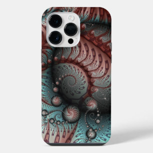 Abstrakte lebhafte Fantasy-Fraktal-Kunst Braun Bla iPhone 14 Pro Max Hülle