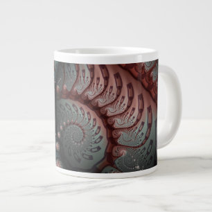 Abstrakte lebhafte Fantasy-Fraktal-Kunst Braun Bla Jumbo-Tasse
