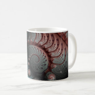 Abstrakte lebhafte Fantasy-Fraktal-Kunst Braun Bla Kaffeetasse