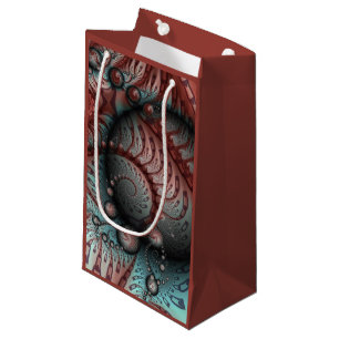 Abstrakte lebhafte Fantasy-Fraktal-Kunst Braun Bla Kleine Geschenktüte