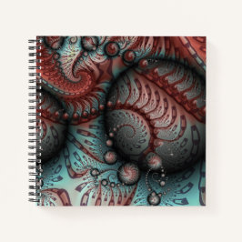 Abstrakte lebhafte Fantasy-Fraktal-Kunst Braun Bla Notizbuch
