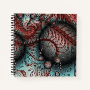 Abstrakte lebhafte Fantasy-Fraktal-Kunst Braun Bla Notizbuch
