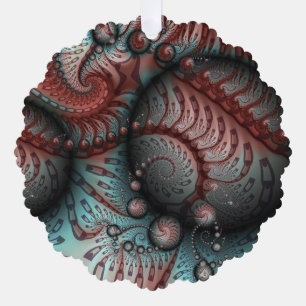 Abstrakte lebhafte Fantasy-Fraktal-Kunst Braun Bla Ornament Karte