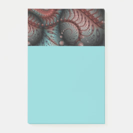 Abstrakte lebhafte Fantasy-Fraktal-Kunst Braun Bla Post-it Klebezettel