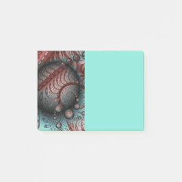 Abstrakte lebhafte Fantasy-Fraktal-Kunst Braun Bla Post-it Klebezettel