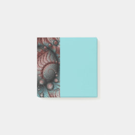 Abstrakte lebhafte Fantasy-Fraktal-Kunst Braun Bla Post-it Klebezettel