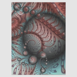 Abstrakte lebhafte Fantasy-Fraktal-Kunst Braun Bla Seidenpapier