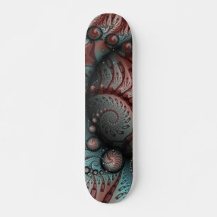 Abstrakte lebhafte Fantasy-Fraktal-Kunst Braun Bla Skateboard