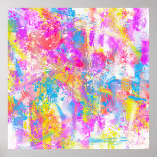 Abstrakte, lebhafte Farbenanfälle Poster