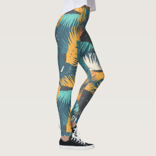 Abstrakte Leggings aus Palmblättern