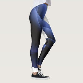 Abstrakte Leggings blau-weiß