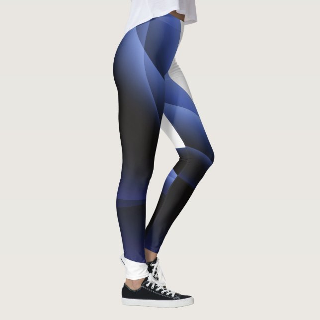 Abstrakte Leggings blau-weiß (Rechts)