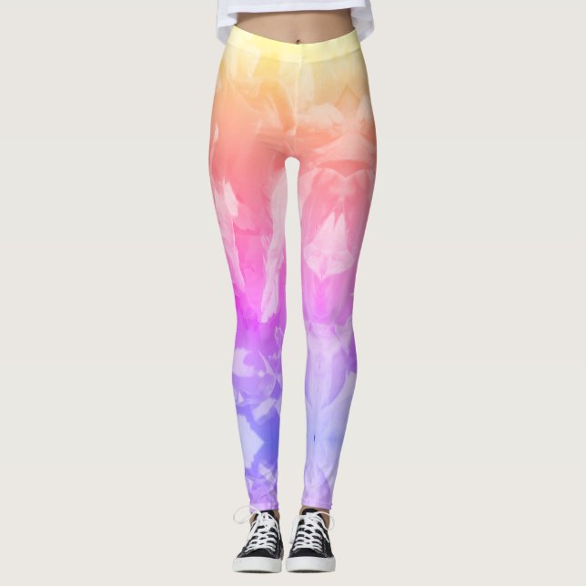 Abstrakte Leggings für gepolsterte Pastelfarben (Vorderseite)