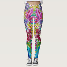 Abstrakte Leggings mit Blumenbezug