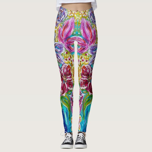 Abstrakte Leggings mit Blumenbezug (Vorderseite)