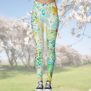 Abstrakte Leggings mit Blumenbezug