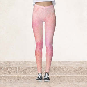 Abstrakte Leggings mit Pfirsich und Rosa