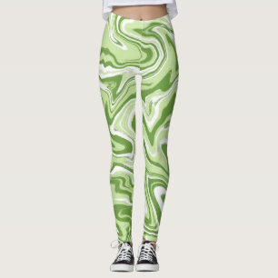 Abstrakte Leggings mit weißem Lack