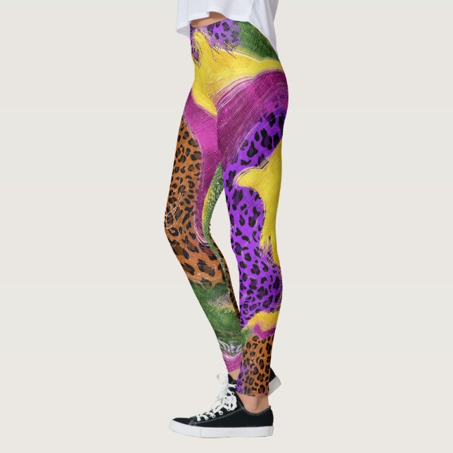 abstrakte Leggins, Leopard Leggins (Links)