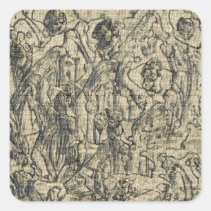 Abstrakte Leinwand Quadratischer Aufkleber