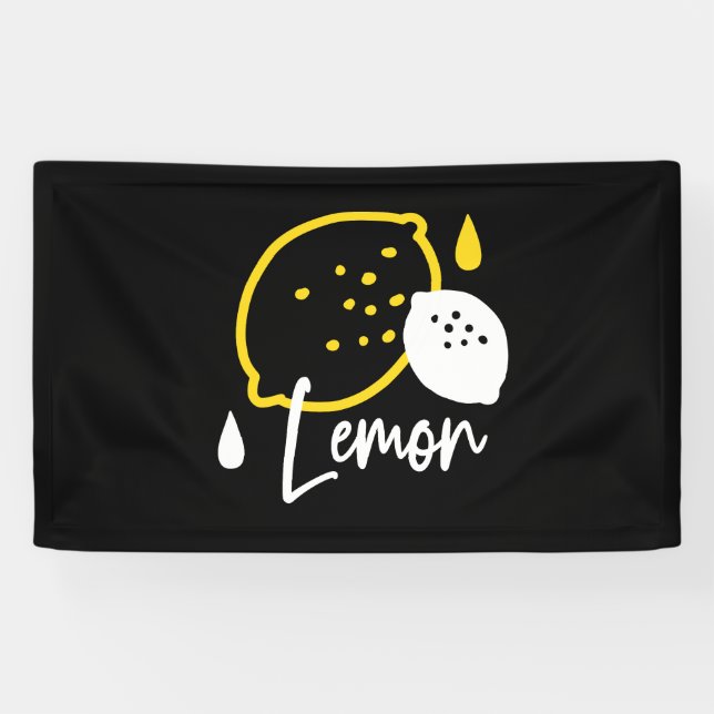 Abstrakte Lemon Illustration - Frische Zitrusfrüch Banner (Horizontal)