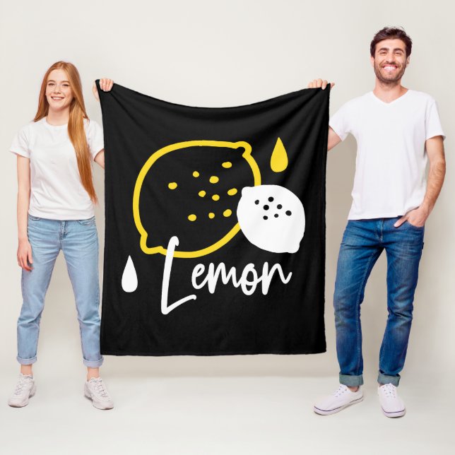 Abstrakte Lemon Illustration - Frische Zitrusfrüch Fleecedecke (Beispiel)