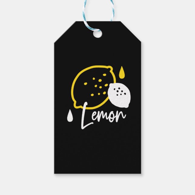 Abstrakte Lemon Illustration - Frische Zitrusfrüch Geschenkanhänger (Vorderseite)