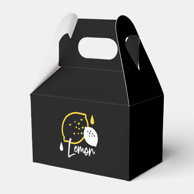 Abstrakte Lemon Illustration - Frische Zitrusfrüch Geschenkschachtel (Vorderseite)