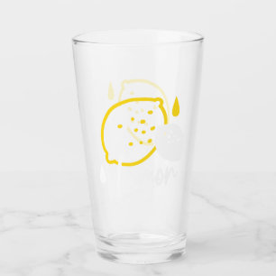 Abstrakte Lemon Illustration - Frische Zitrusfrüch Glas
