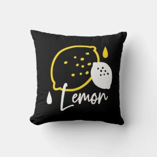 Abstrakte Lemon Illustration - Frische Zitrusfrüch Kissen