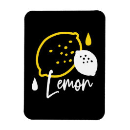 Abstrakte Lemon Illustration - Frische Zitrusfrüch Magnet