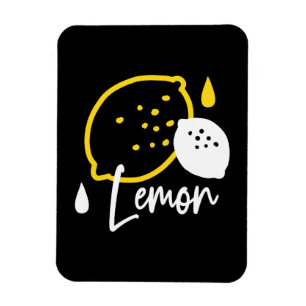 Abstrakte Lemon Illustration - Frische Zitrusfrüch Magnet
