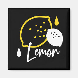 Abstrakte Lemon Illustration - Frische Zitrusfrüch Magnet