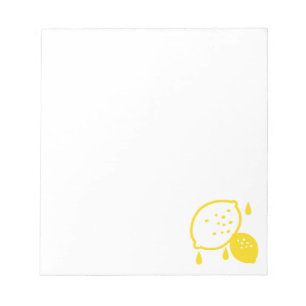 Abstrakte Lemon Illustration - Frische Zitrusfrüch Notizblock