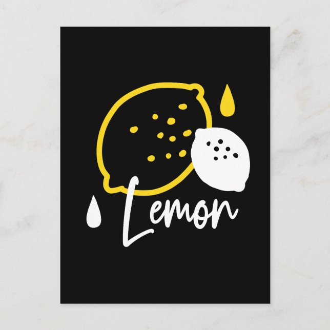 Abstrakte Lemon Illustration - Frische Zitrusfrüch Postkarte (Vorderseite)