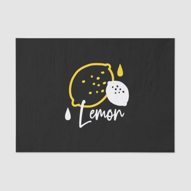 Abstrakte Lemon Illustration - Frische Zitrusfrüch Seidenpapier (Vorderseite)