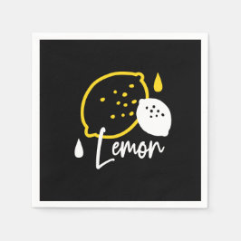 Abstrakte Lemon Illustration - Frische Zitrusfrüch Serviette