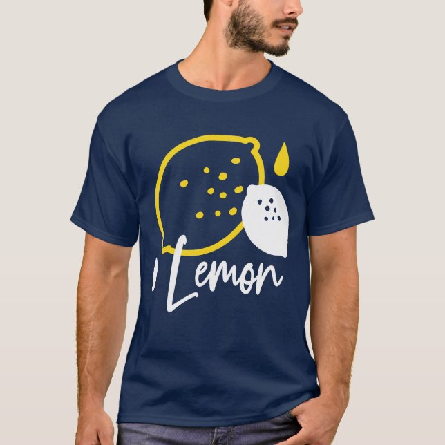Abstrakte Lemon Illustration - Frische Zitrusfrüch T-Shirt (Vorderseite)