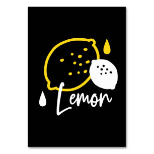 Abstrakte Lemon Illustration - Frische Zitrusfrüch Tischnummer