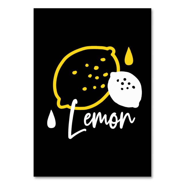 Abstrakte Lemon Illustration - Frische Zitrusfrüch Tischnummer (Vorderseite)