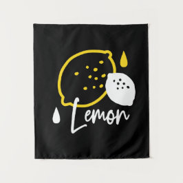 Abstrakte Lemon Illustration - Frische Zitrusfrüch Wandteppich